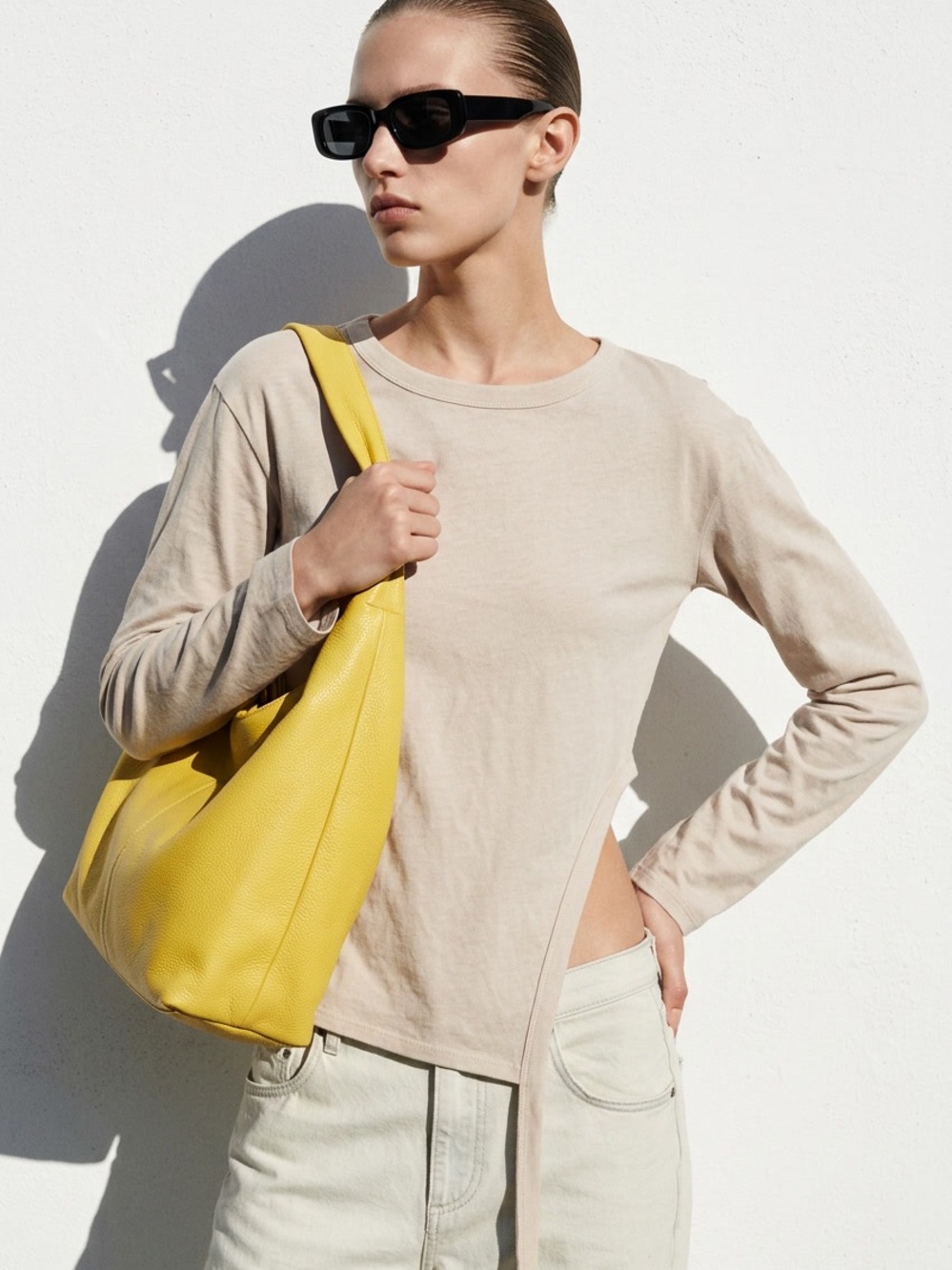 THE COTTON ASYMMETRIC TOP sz S or L